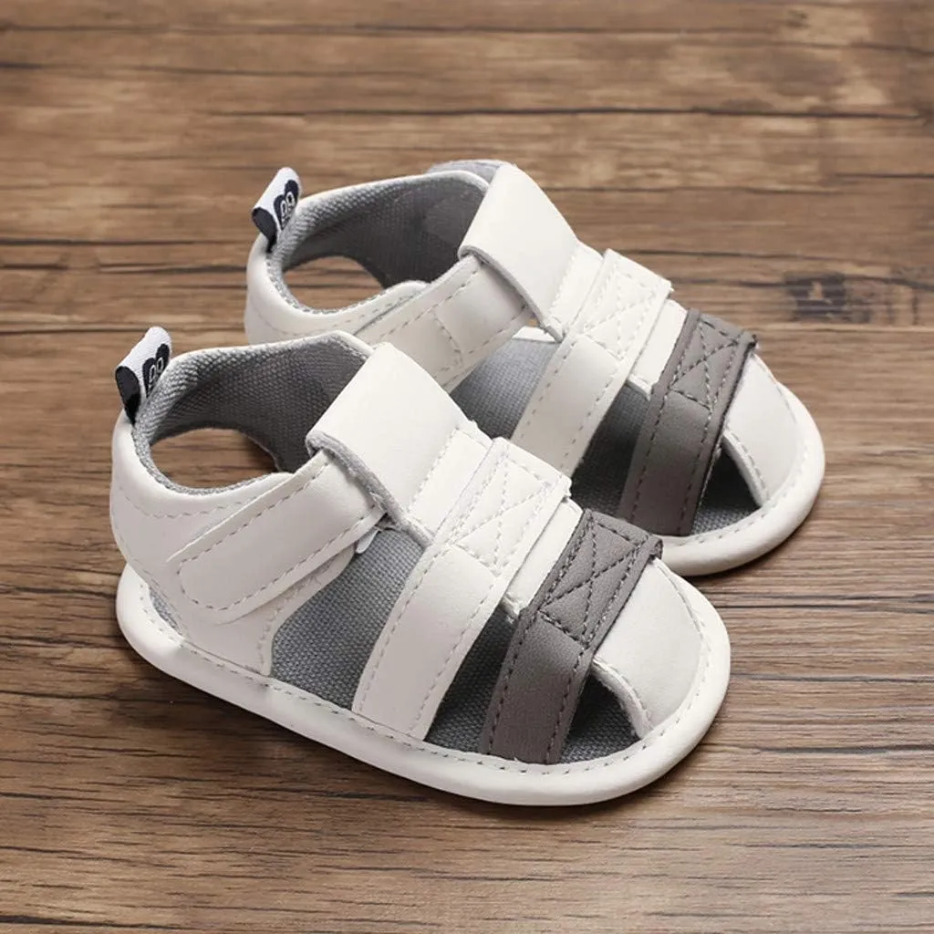 Toddler Boy Canvas Shoes Soft Baby Single Sole Sandals Splicing Prewalker Shoes Boy Infant Baby Baby Sport