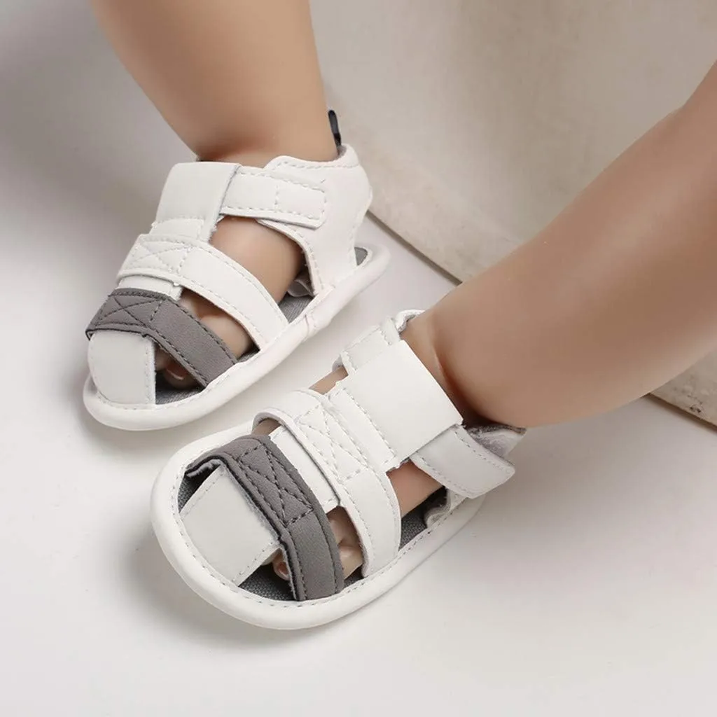 Toddler Boy Canvas Shoes Soft Baby Single Sole Sandals Splicing Prewalker Shoes Boy Infant Baby Baby Sport
