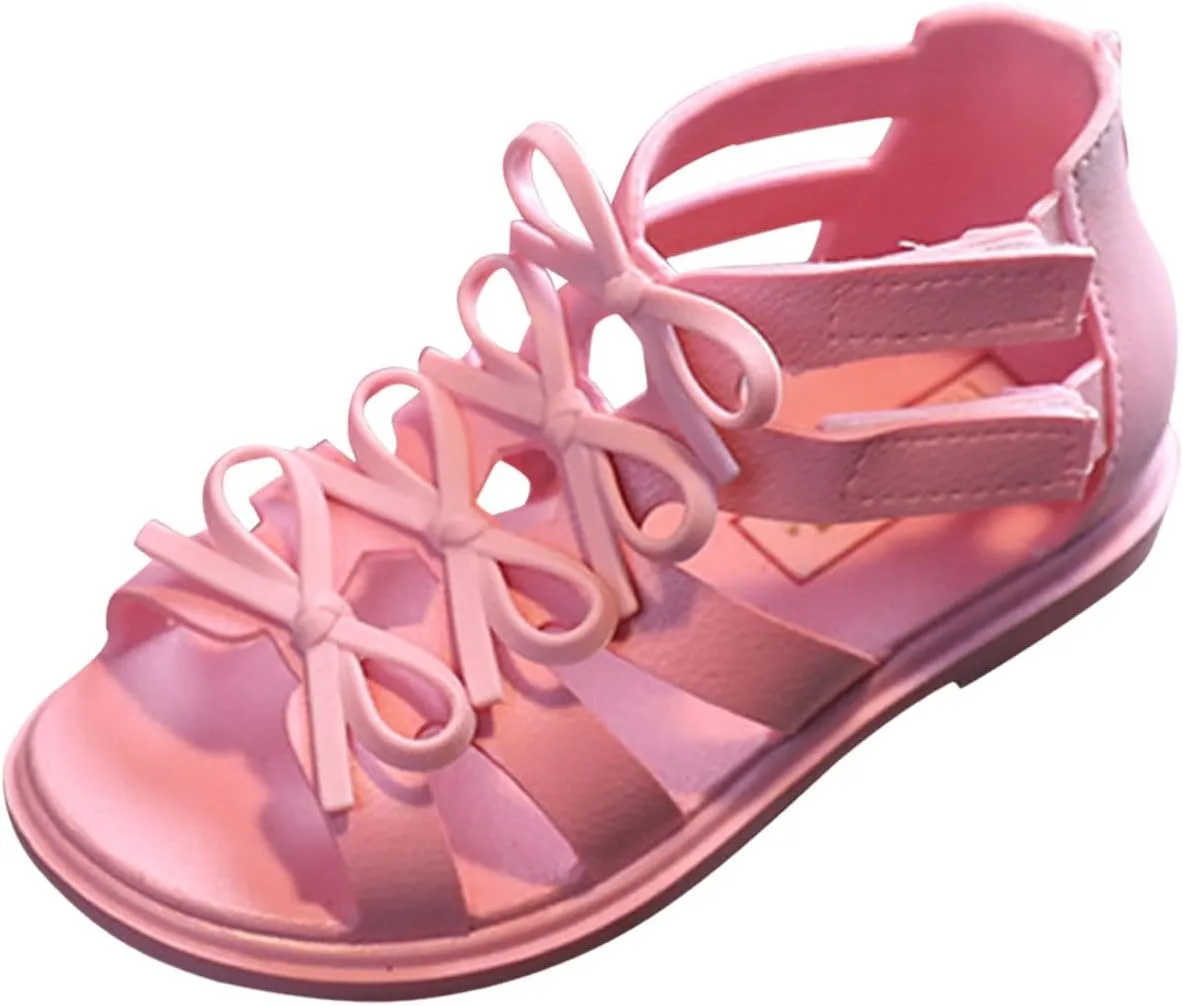 Toddler Boys Girls Sandals Shoes Baby Kids Children Cute Candy Slip On Hollow Out Non-Slip Soft Sole Beach Shoes U-387 Pink 11.5