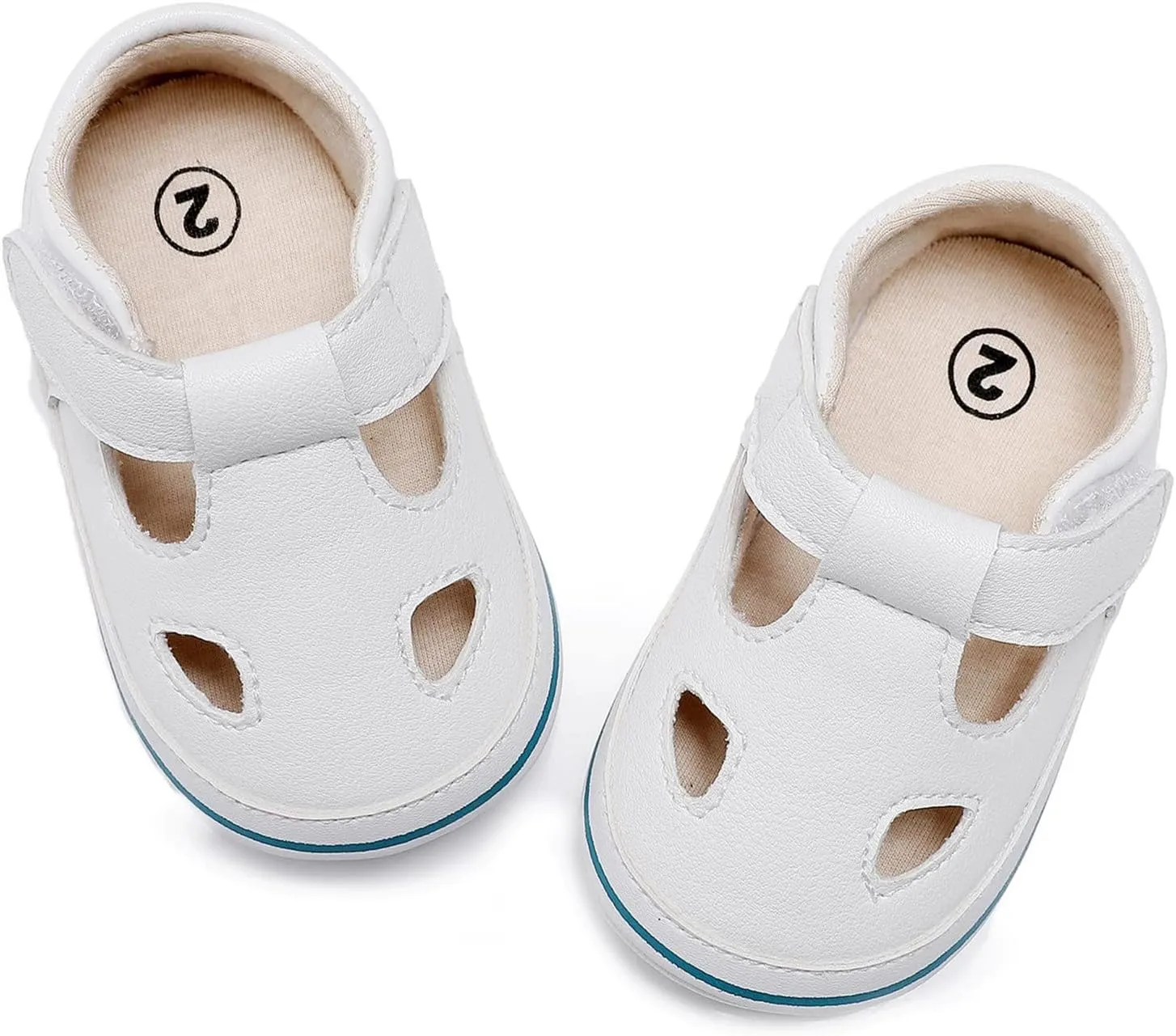 Toddler Canvas Cute Pattern Ankle Sandals Flat Leather Non Slip Hook Loop First Walking Shoes Baby Girls Summer Casual
