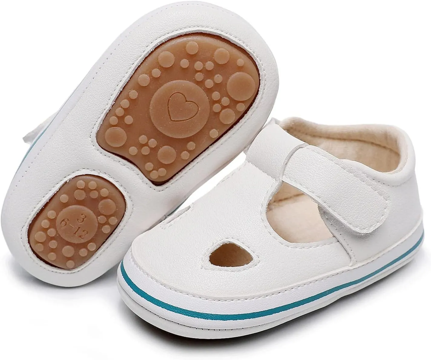 Toddler Canvas Cute Pattern Ankle Sandals Flat Leather Non Slip Hook Loop First Walking Shoes Baby Girls Summer Casual