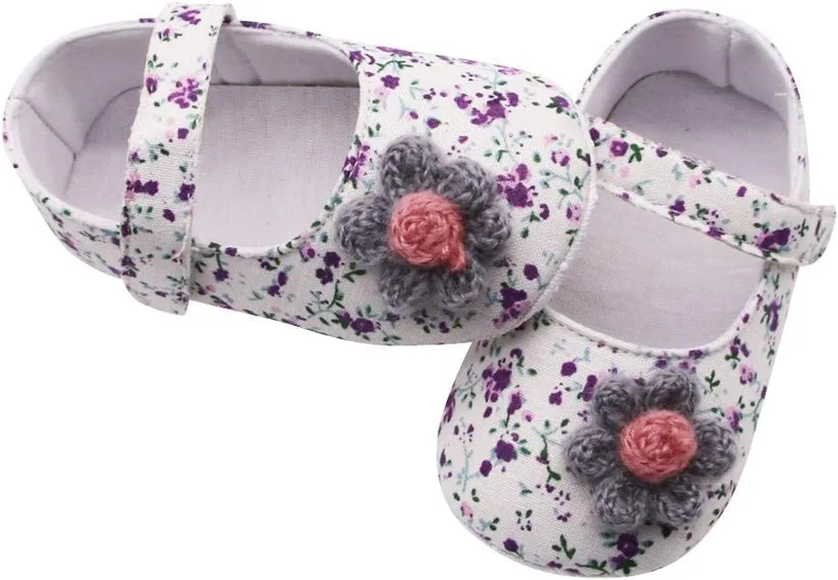Toddler Casual Shoes Soft Flowers Printing Single Girls Prewalker Sole Baby Shoes Applique Baby Shoes Baby Sneakers