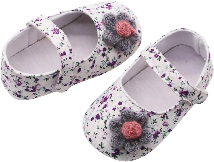 Toddler Casual Shoes Soft Flowers Printing Single Girls Prewalker Sole Baby Shoes Applique Baby Shoes Baby Sneakers
