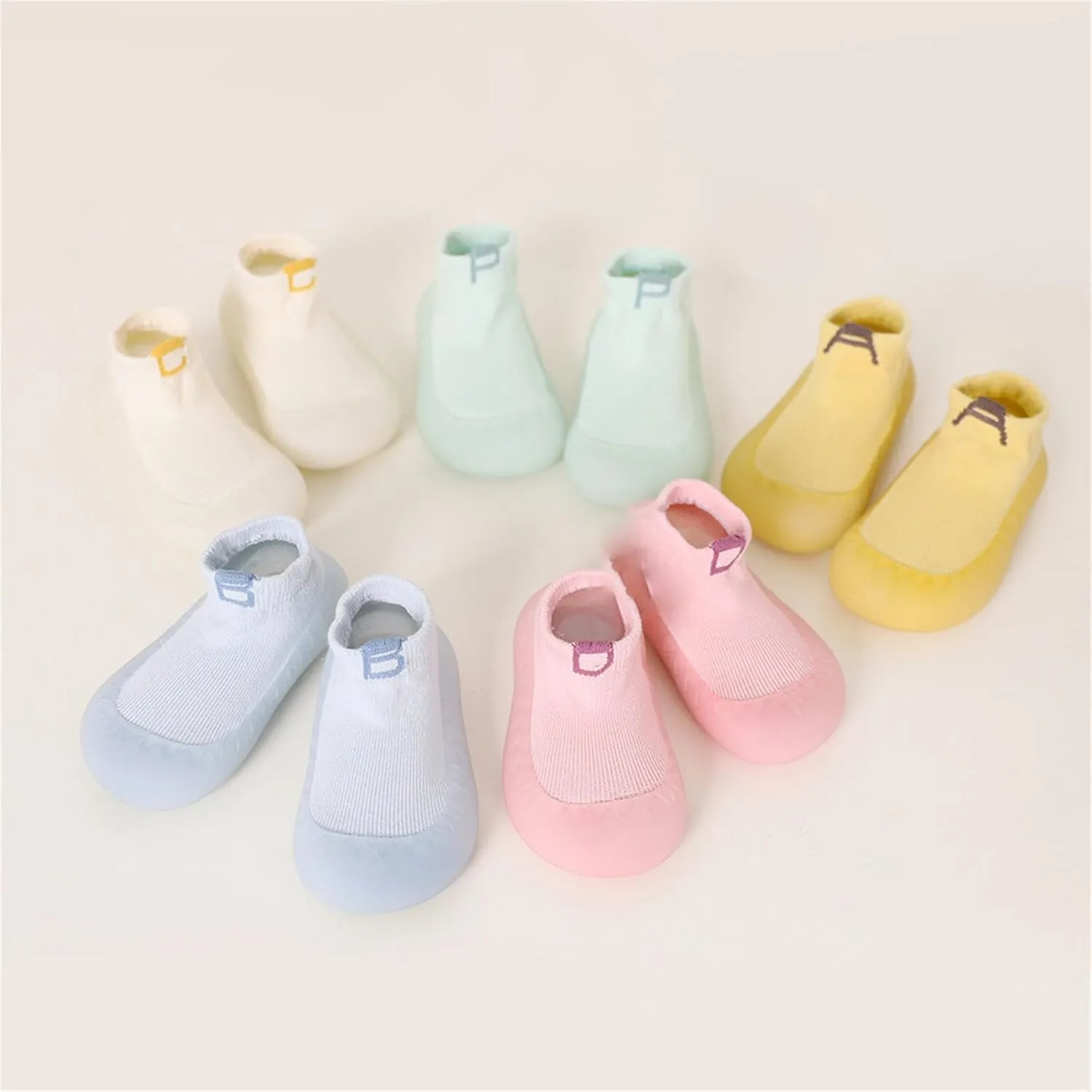 Toddler Girls Boys Barefoot Sock Shoes Breathable Soft House Slippers Baby Rubber Sole Indoor Walking Sneakers