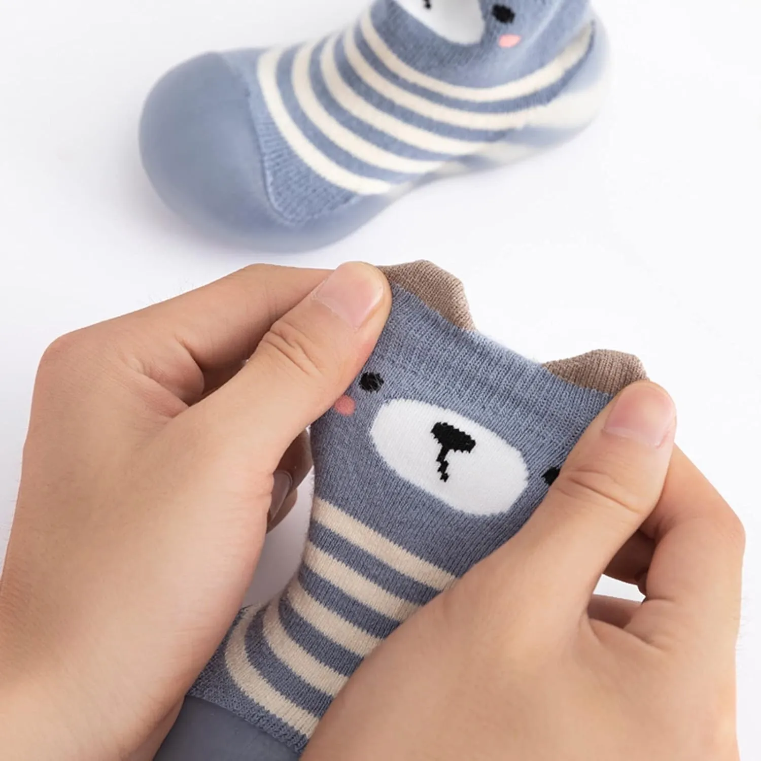 Toddler House Slippers Boys Kids Toddler Baby Boys Girls Solid Warm Knit Soft Sole Rubber Shoe Slipper Boys Owl Slippers