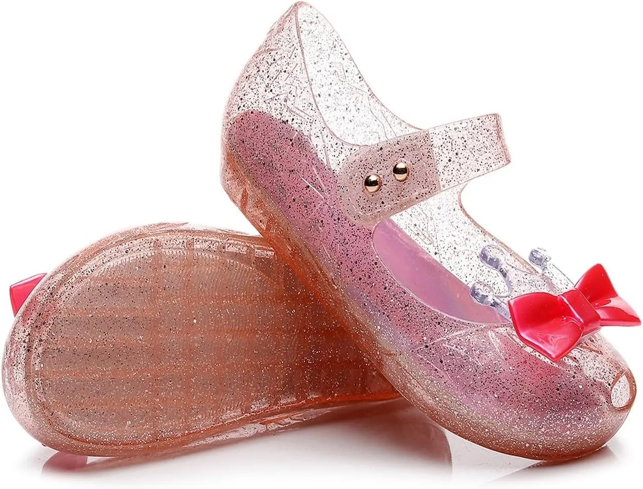 Toddler Jelly Sandals Kids Girl Cute Crown Bowknot Princess Mary Jane Shoes Birthday Dance Party Glitter Dress Sandal