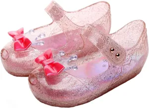 Toddler Jelly Sandals Kids Girl Cute Crown Bowknot Princess Mary Jane Shoes Birthday Dance Party Glitter Dress Sandal