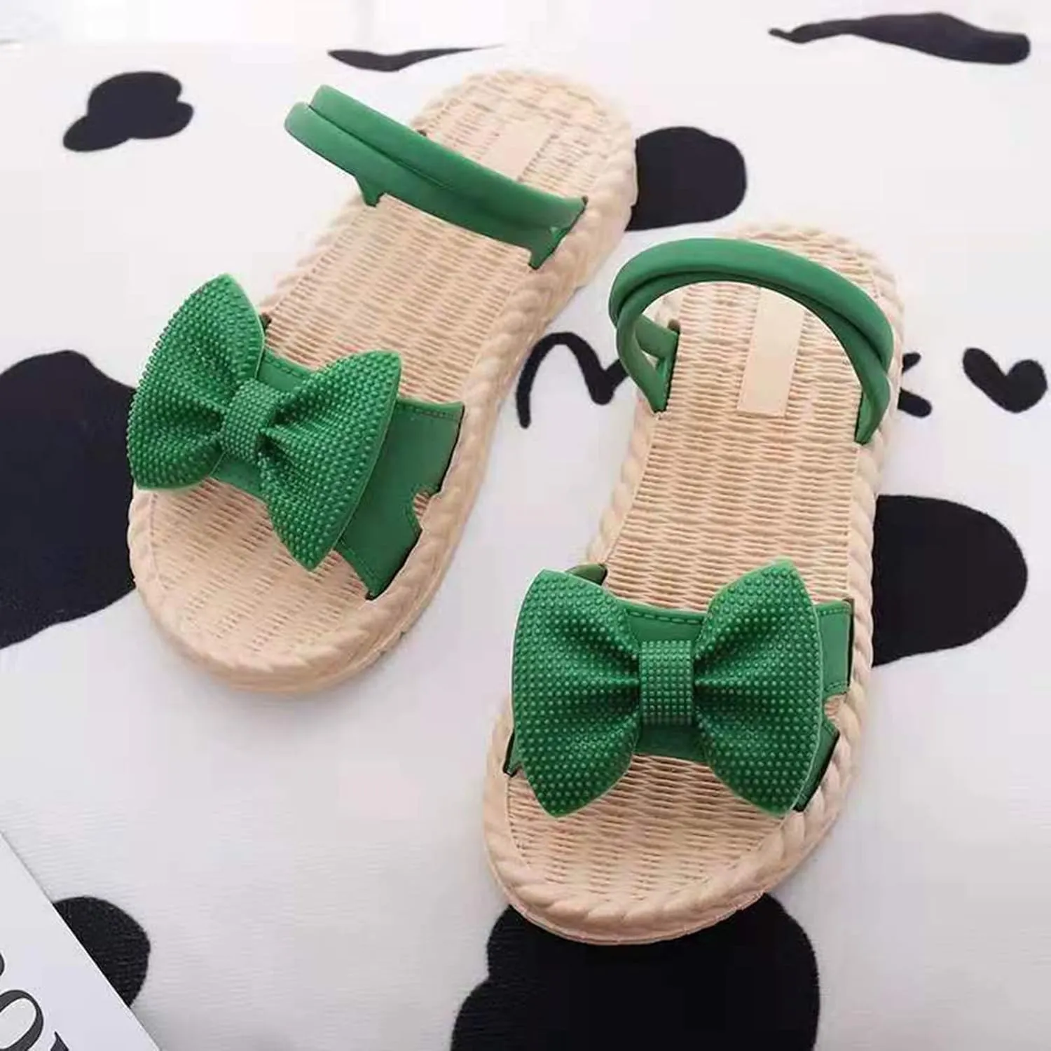 Toddler Kids Infant Girls Soild Bowknot Princress Shoes Soft Sole Non Slip First Walkers Prewalker Soccer Slide Sandals