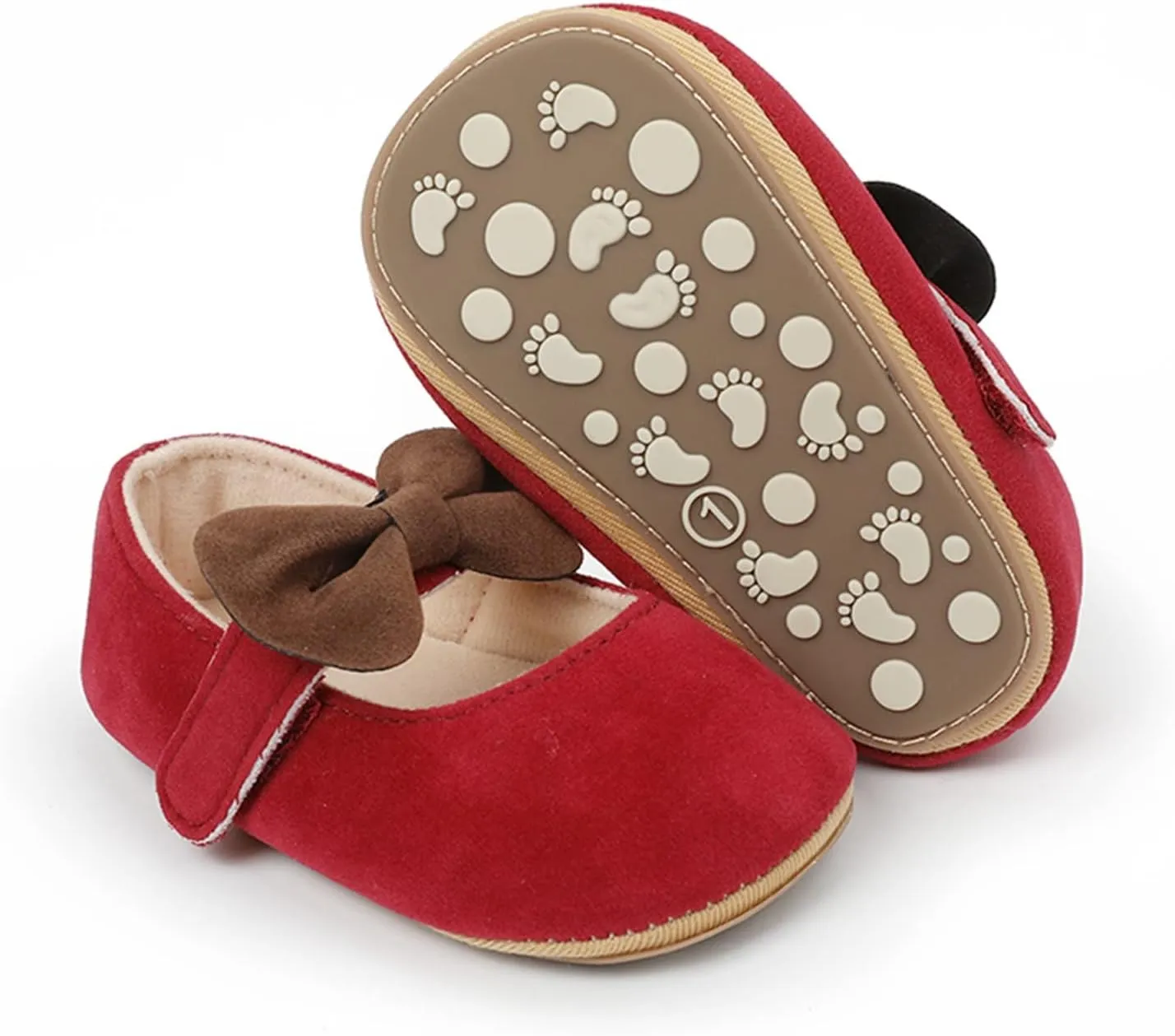 Toddler Kids Infant Girls Soild Bowknot Princress Shoes Soft Sole The Floor Barefoot Non Led Kids Shoes for Girls
