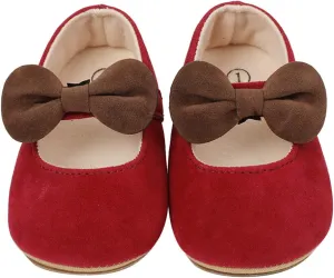 Toddler Kids Infant Girls Soild Bowknot Princress Shoes Soft Sole The Floor Barefoot Non Led Kids Shoes for Girls