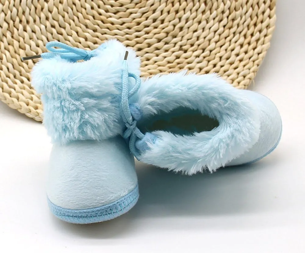 Toddler Newborn Baby Soild Wool Boots Soft Sole Snow Prewalker Warm Shoes Kids Indoor Soccer Shoes
