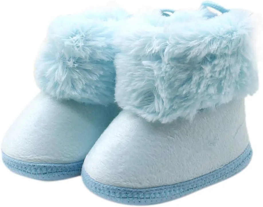 Toddler Newborn Baby Soild Wool Boots Soft Sole Snow Prewalker Warm Shoes Kids Indoor Soccer Shoes