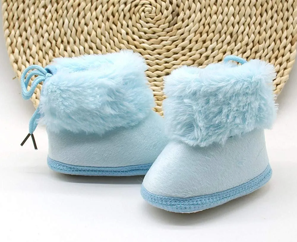 Toddler Newborn Baby Soild Wool Boots Soft Sole Snow Prewalker Warm Shoes Kids Indoor Soccer Shoes