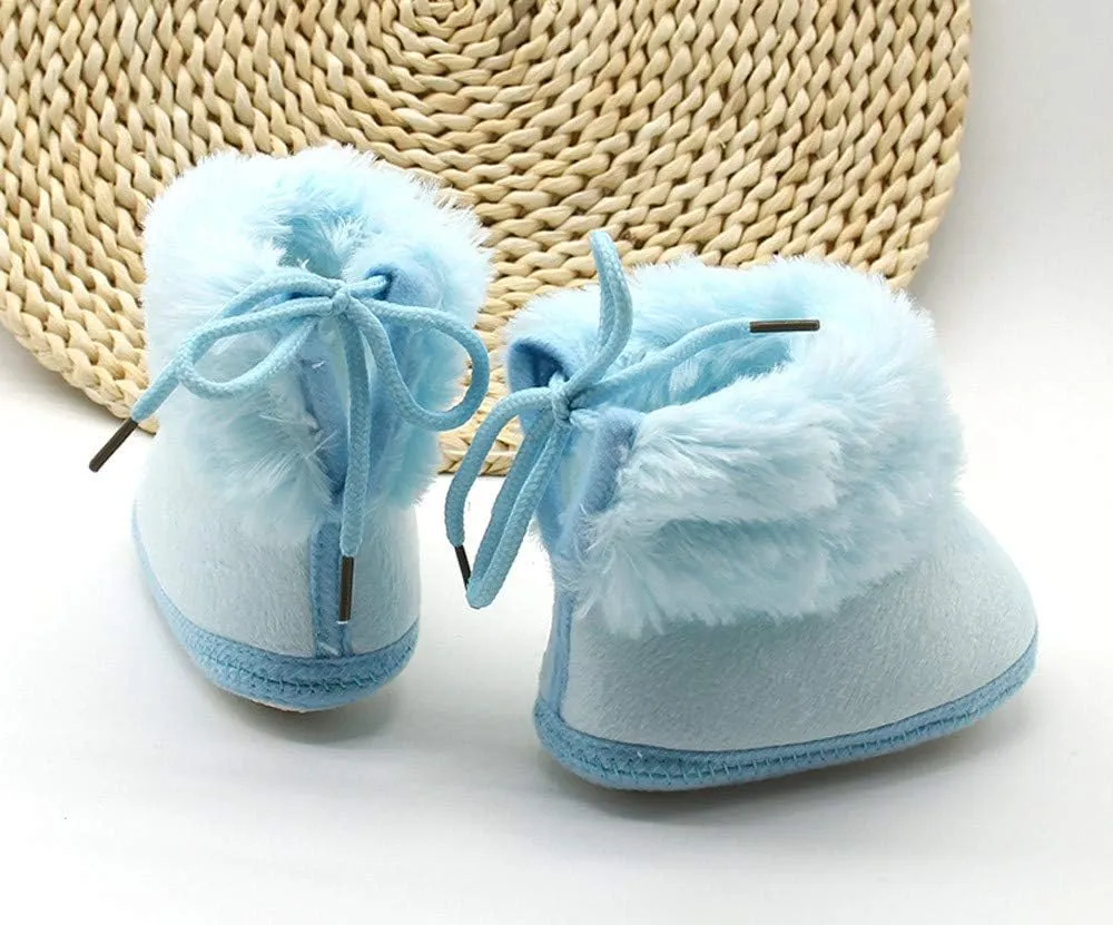 Toddler Newborn Baby Soild Wool Boots Soft Sole Snow Prewalker Warm Shoes Kids Indoor Soccer Shoes