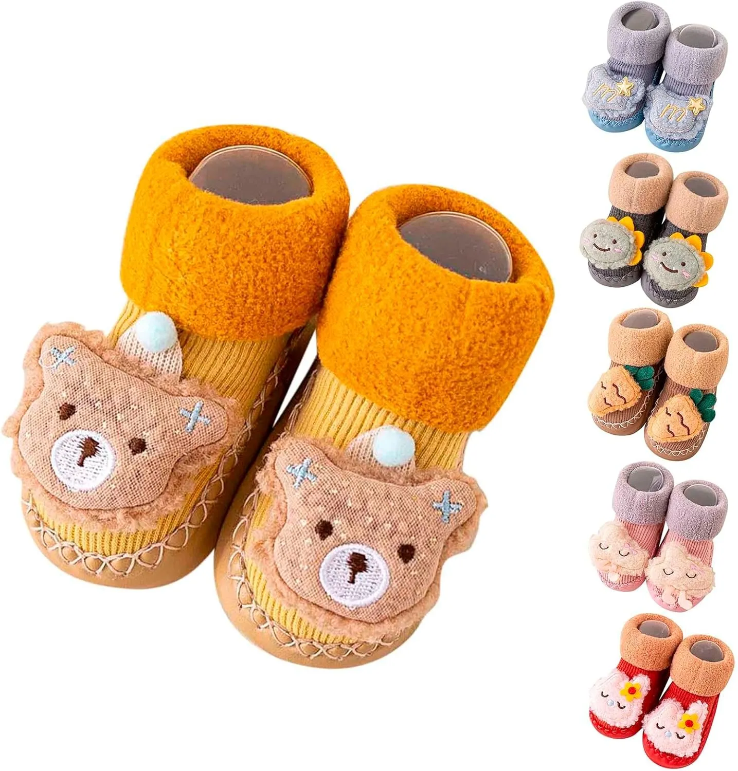 Toddler Shoes Size 3 Girls Autumn and Winter Comfortable Baby Toddler Shoes Cute Cartoon Pattern Rabbit Bear Carrot Children Cotton Warm Breathable Floor Breathable Baby Shoe