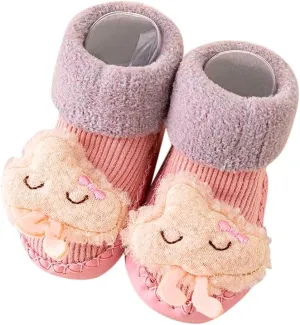 Toddler Shoes Size 3 Girls Autumn and Winter Comfortable Baby Toddler Shoes Cute Cartoon Pattern Rabbit Bear Carrot Children Cotton Warm Breathable Floor Breathable Baby Shoe