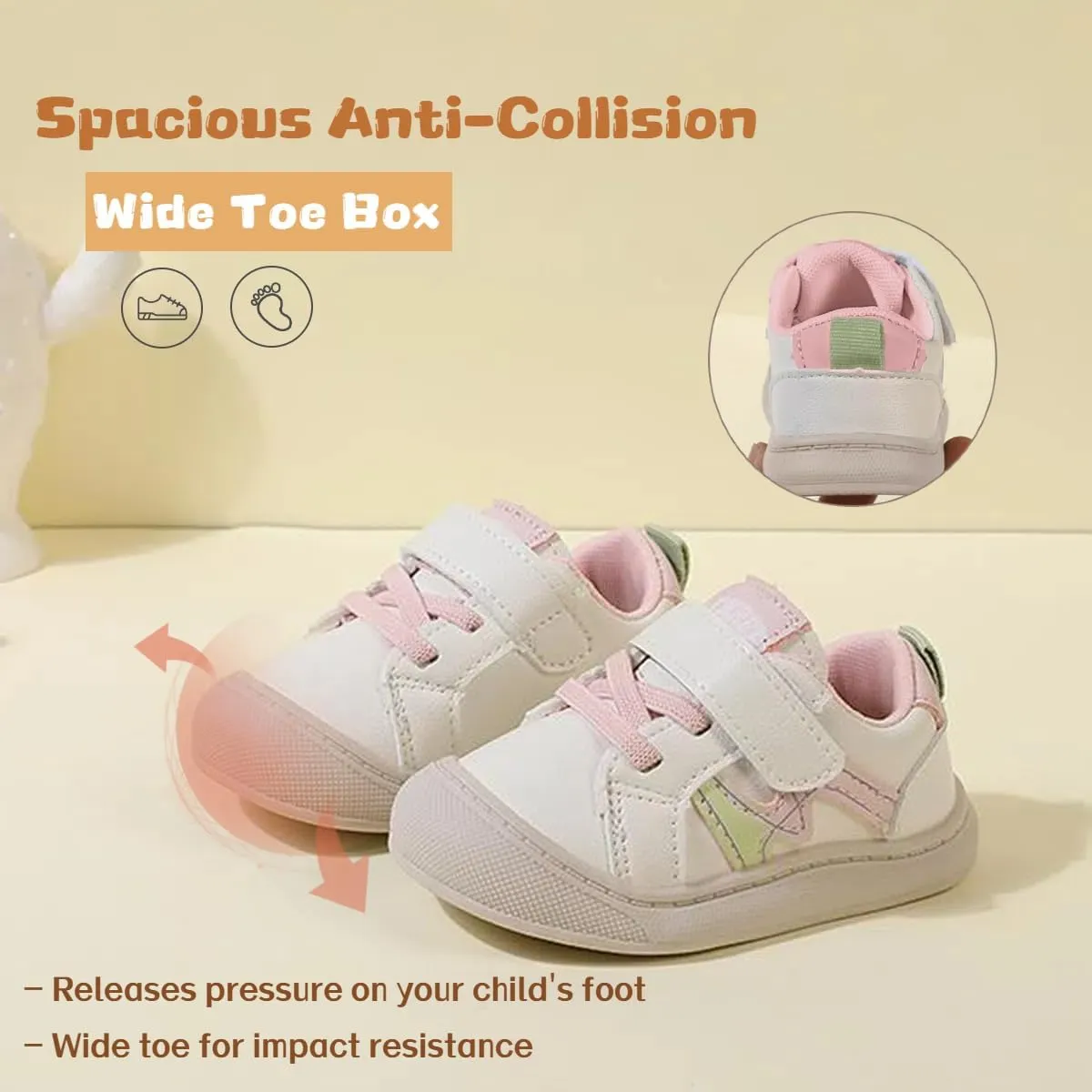 Toddler Sneakers Boys Girls Wide Toe Box Barefoot Shoes Preschool Comfortable First Walking Shoes Running Outdoor Activities