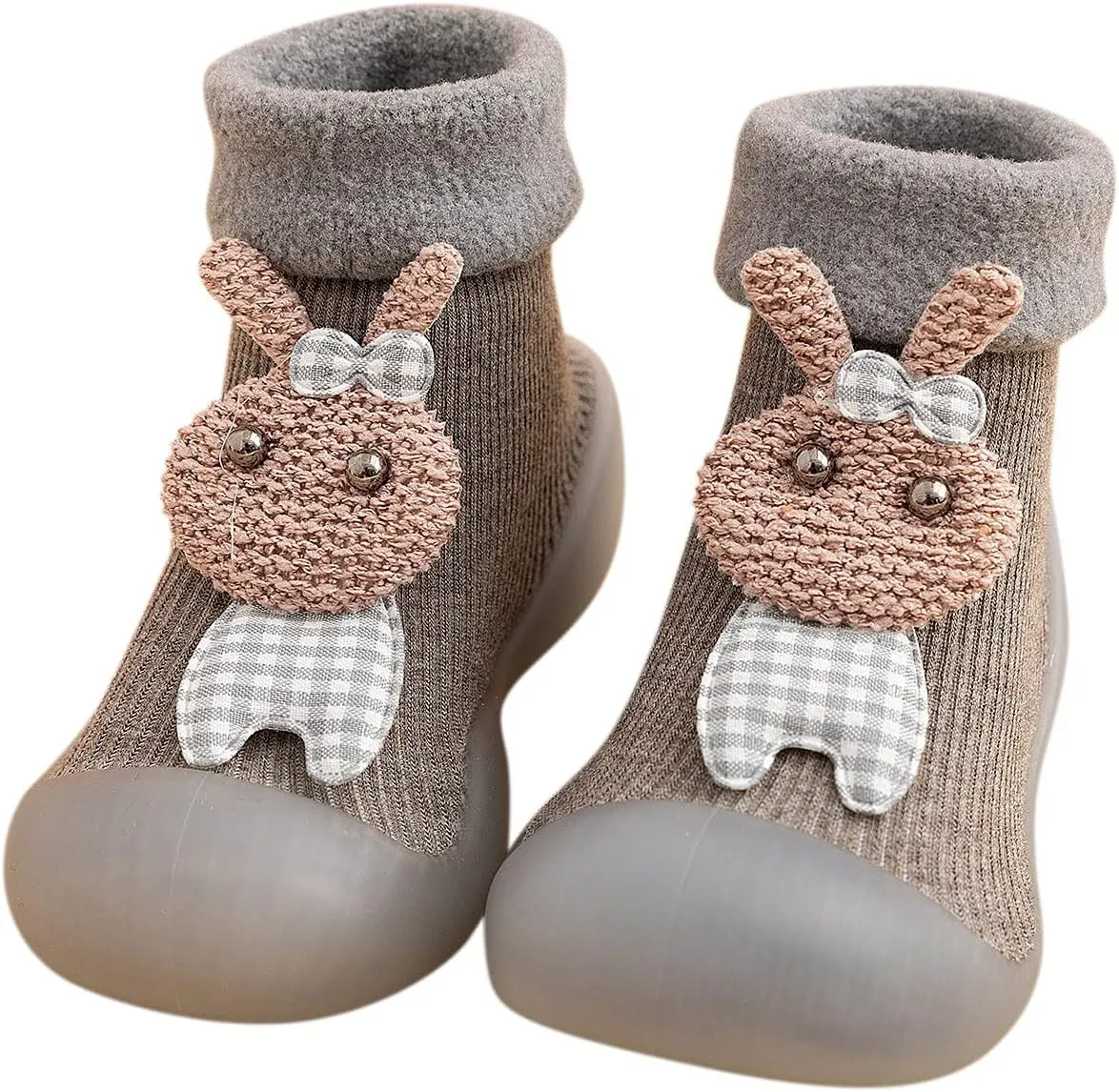 Toddler Sock Shoes Non Slip Rubber Sole Sneakers Infant Fuzzy Bootie Prewalker Slipper Socks Walking Shoes for Baby