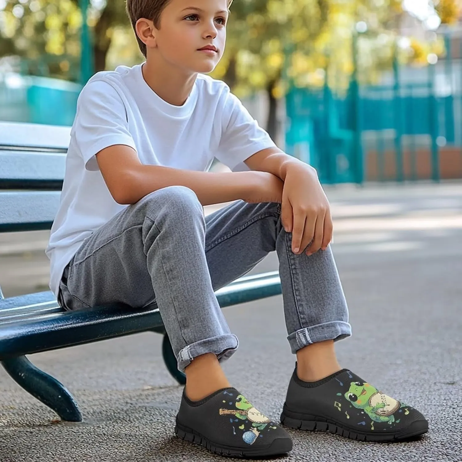 TODIYADDU Children's Running Shoes Non-Slip Tennis Shoes Boys Girls Breathable Mesh Fashion Sports Sneaker