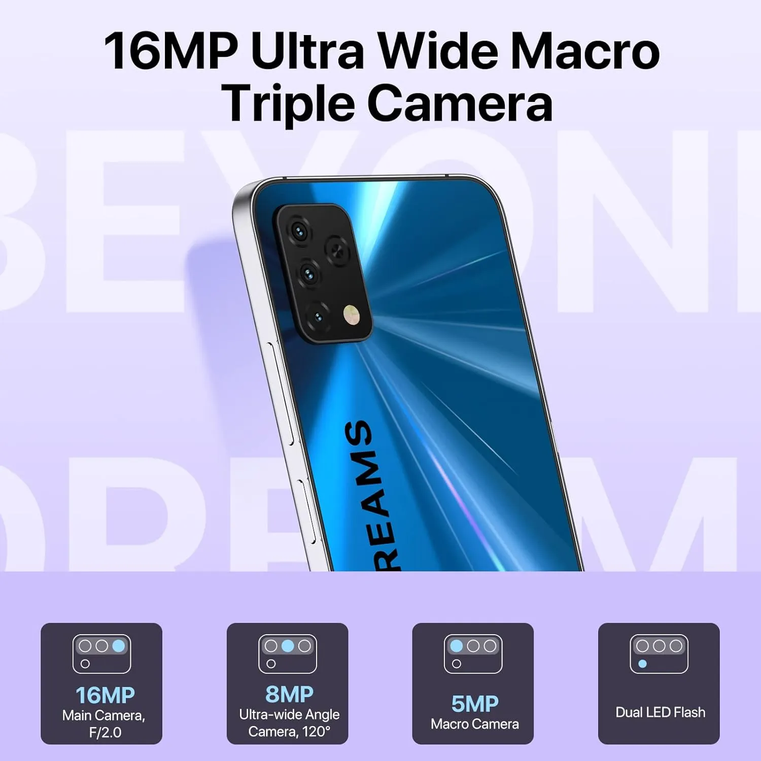 UMIDIGI A11S Unlocked Cell Phone, 6.53" FHD Full View Screen, 5150mAh Battery Android 11 Smartphone with Dual SIM (4G LTE)4G 32G