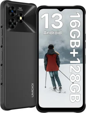 UMIDIGI G5 Mecha Rugged Smartphone Unlocked,Unisoc T606 8 8GB   128GB 6.6" FHD Android 13 Cell Phone, IP68 Waterproof IP69K Rugged Phone, 50MP 2MP 8MP Camera, 6000mAh Battery Fast Charging,Black