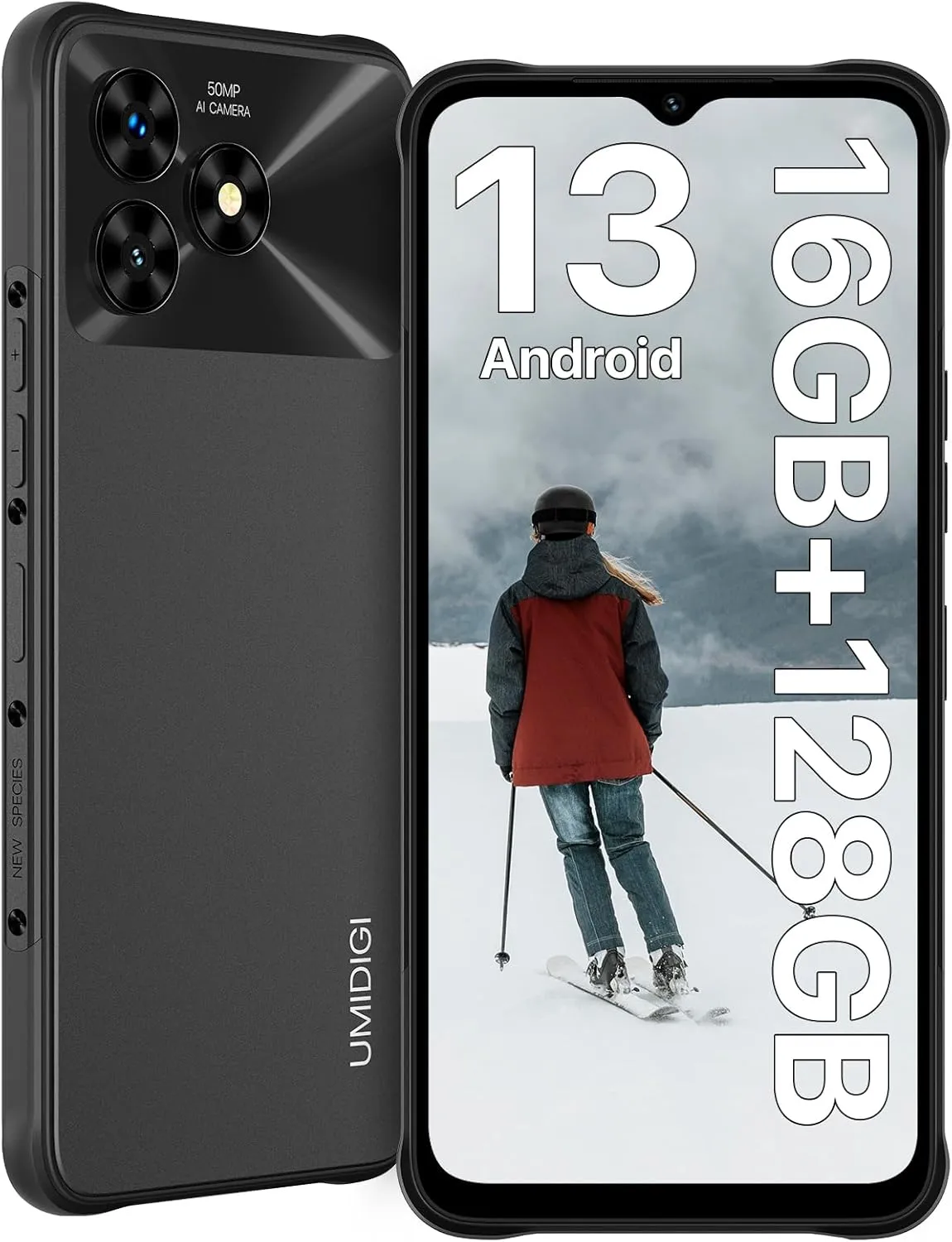 UMIDIGI G5 Mecha Rugged Smartphone Unlocked,Unisoc T606 8 8GB   128GB 6.6" FHD Android 13 Cell Phone, IP68 Waterproof IP69K Rugged Phone, 50MP 2MP 8MP Camera, 6000mAh Battery Fast Charging,Black