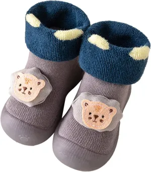Unisex Baby Booties Newborn Baby Girls Boots Non Skid Socks Fleece Cartoon Booties Newborn Shoes Infant Footwear