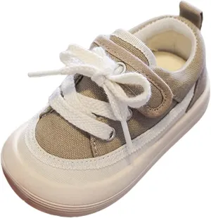 Unisex Baby Boy Girl Low Top Canvas Sneaker Soft Sole Infant Lace up Shoe Toddler Slip-On Cute Casual Running Shoes