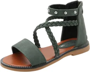 Unisex Toddler House Shoes Girls Sandals Princess Shoes Soft Sole Beach Sandals Kids Roman Shoes for 4 to12 Years
