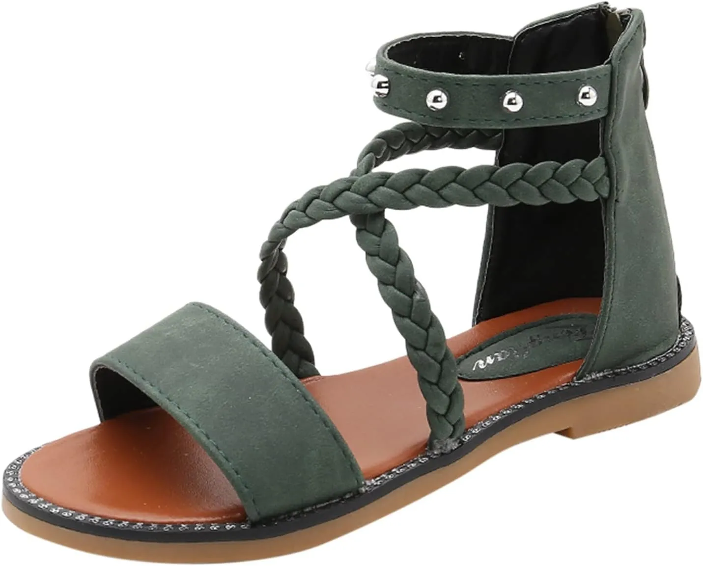 Unisex Toddler House Shoes Girls Sandals Princess Shoes Soft Sole Beach Sandals Kids Roman Shoes for 4 to12 Years