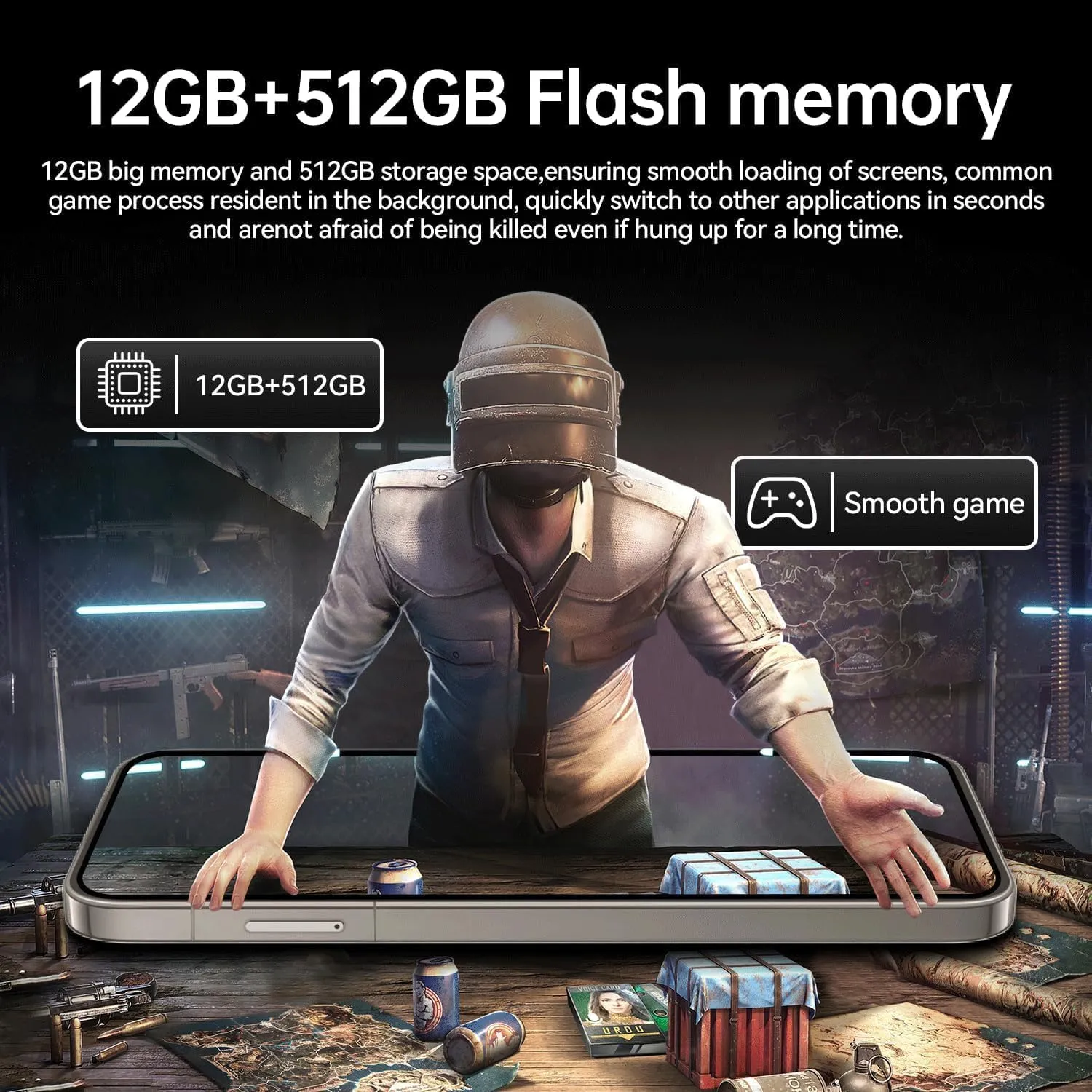 Unlocked Android Phones S16PROMAX, 12GB 512GB Smartphone, 6800mAh Battery Android 14 Unlocked Phones, Face ID/Fingerprint Unlock/5G/Dual SIM/GPS