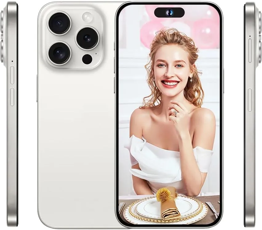 Unlocked Android Smartphone S15Promax 5G Network Dual SIM Cellphone 6.5 inch Screen, 4200mAh, 4GB RAM, 64GB ROM (White)
