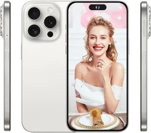 Unlocked Android Smartphone S15Promax 5G Network Dual SIM Cellphone 6.5 inch Screen, 4200mAh, 4GB RAM, 64GB ROM (White)