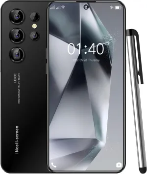Unlocked Android Smartphone SM24 Ultra 5G Network Dual SIM Cellphone 6.5 inch Screen, 4000mAh, 4GB RAM and 128GB ROM (Black)