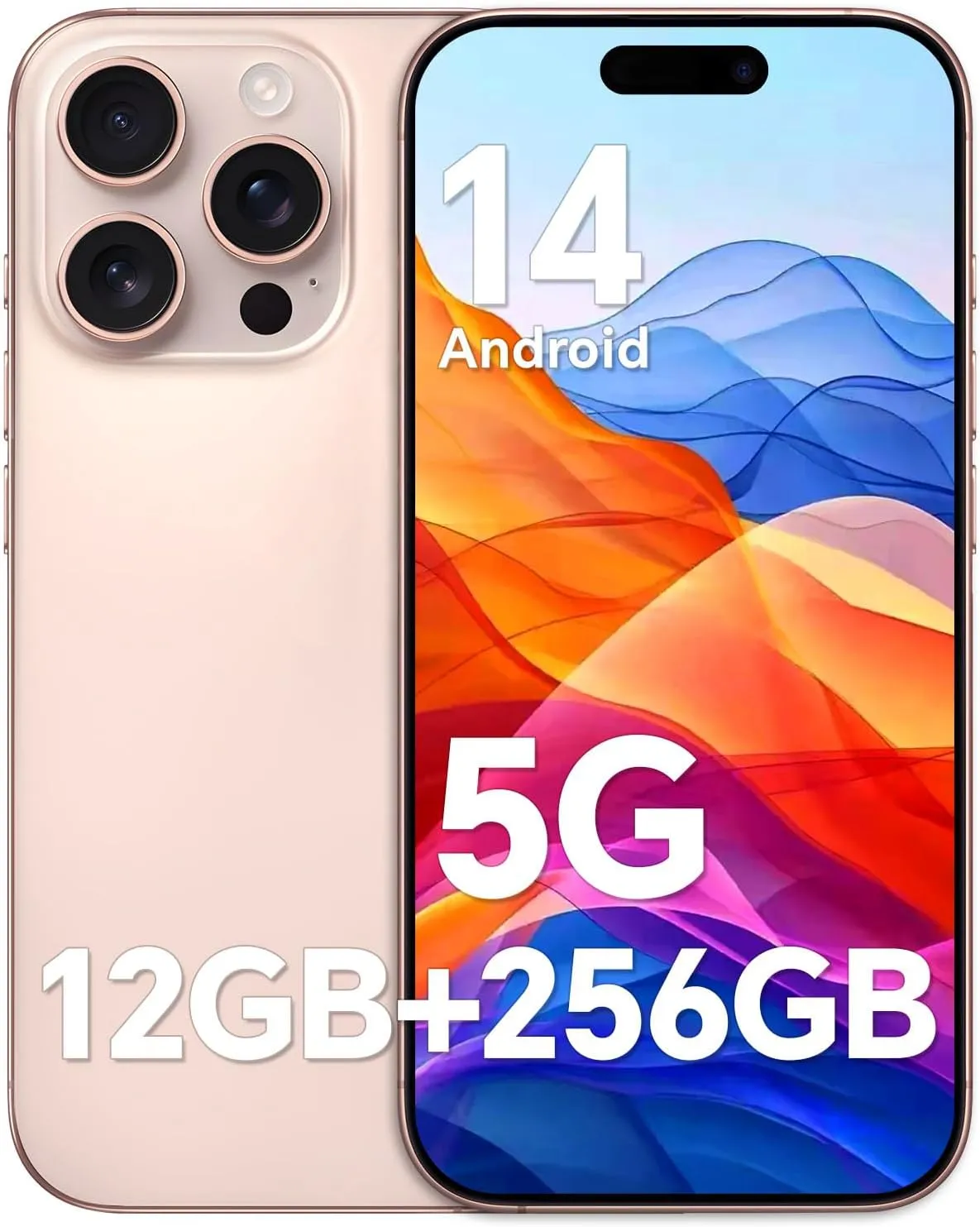 Unlocked Cell Phones A16 PROMAX, 6800mAh Long Lasting6.7 inch HD Screen Phone, Android 14 Smartphone, 12GB 512GB Android Phone, 108MP 48MP Camera Face ID/5G/Dual SIM/Bluetooth Gold