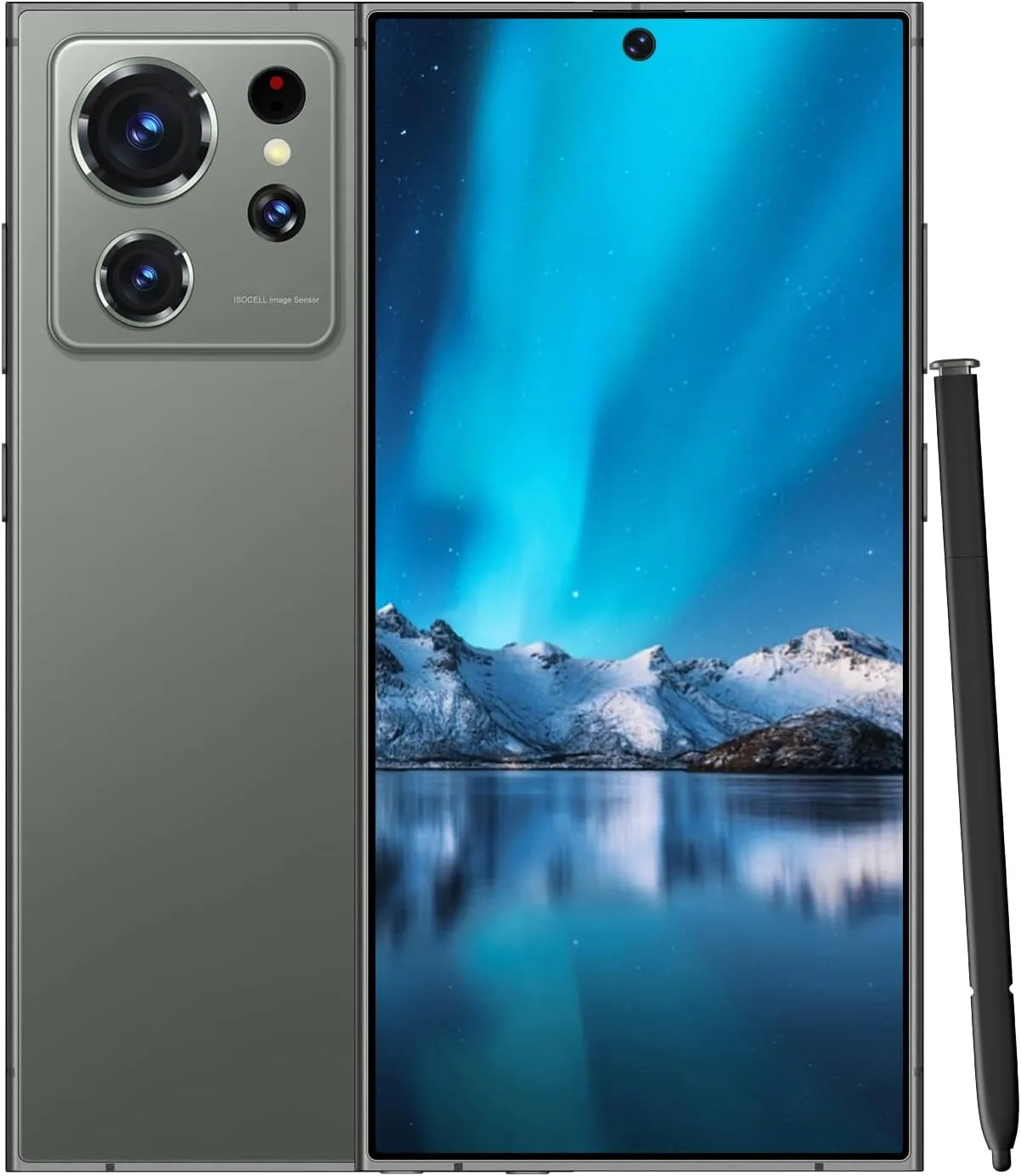 Unlocked Cell Phones Smartphone Android 13 Phones 8 256GB/6.8" HD Screen/Dual SIM/108MP 48MP Camera/6800 mAh/Built-in Pen(Green)