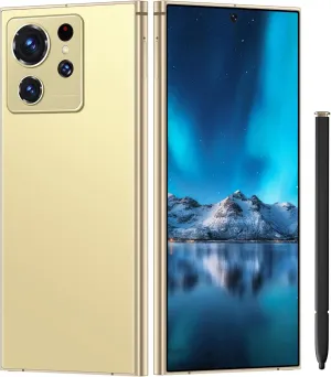 Unlocked Cell Phones Smartphone Android 13 Phones 8 256GB/6.8" HD Screen/Dual SIM/108MP 48MP Camera/6800 mAh/Built-in Pen(Lemon)