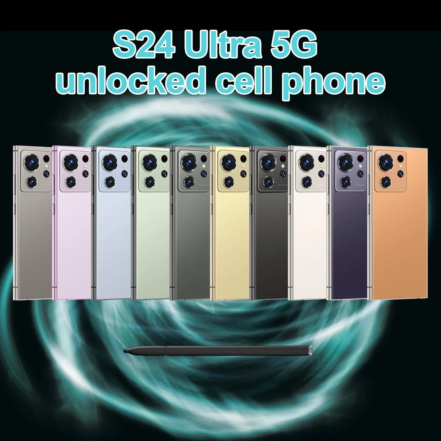 Unlocked Cell Phones Smartphone Android 13 Phones 8 256GB/6.8" HD Screen/Dual SIM/108MP 48MP Camera/6800 mAh/Built-in Pen(Lemon)