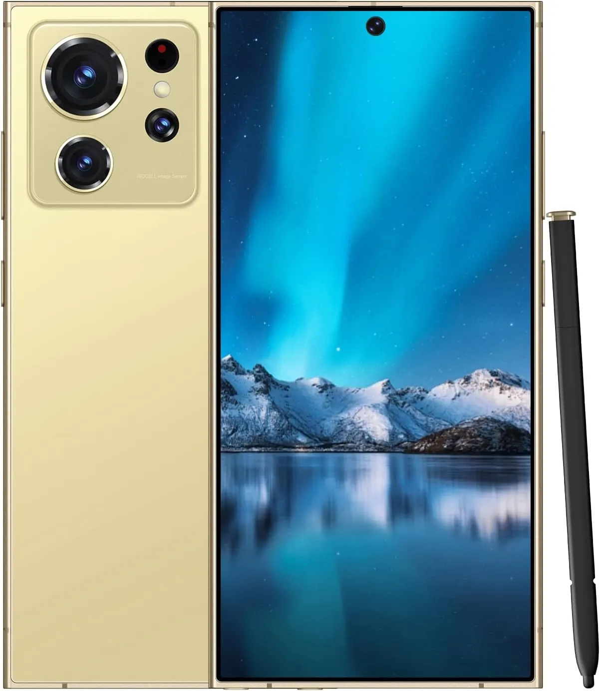 Unlocked Cell Phones Smartphone Android 13 Phones 8 256GB/6.8" HD Screen/Dual SIM/108MP 48MP Camera/6800 mAh/Built-in Pen(Lemon)