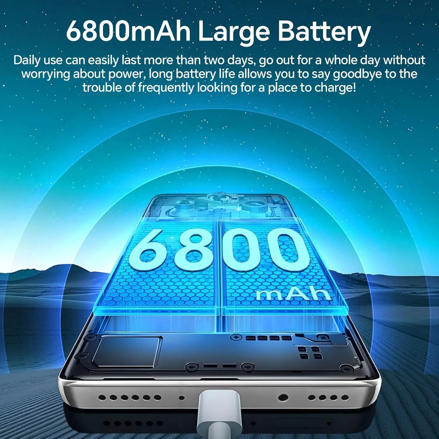 Unlocked Phones P15 Promax, 6.8" HD Screen Cell Phone with Android 14, 108MP 48MP Camera Smartphone, 12GB 512GB, 6800mAh Battery/5G/Dual Sim/Face ID/GPS, Blue