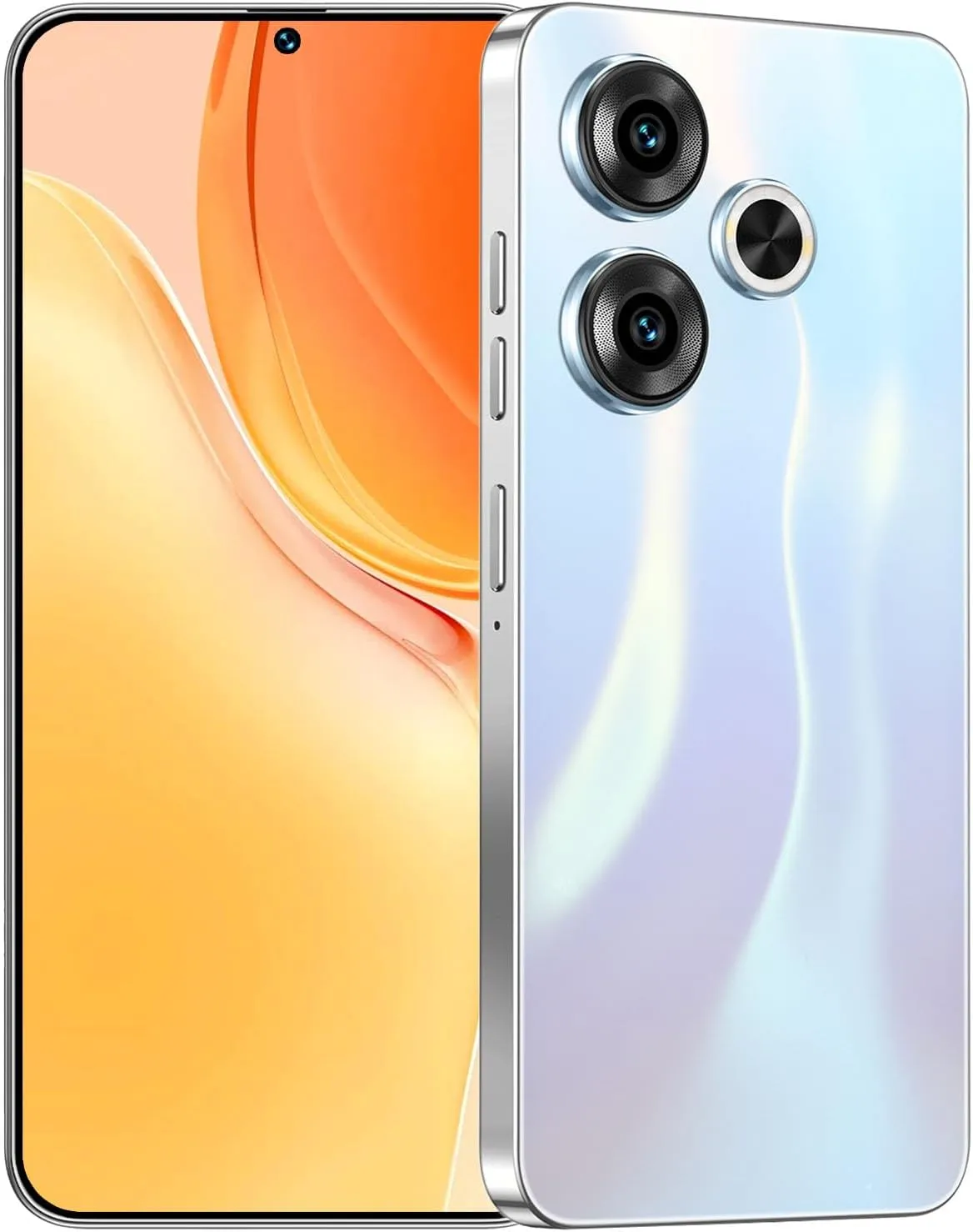 Unlocked Phones S19, Android 14 Mobile Phone, 12GB 512GB Smartphone, 5G Dual SIM, 48MP 108MP Camera Cell Phone, 6.8'' Screen, 6800mAh Battery, Face ID, Sliver