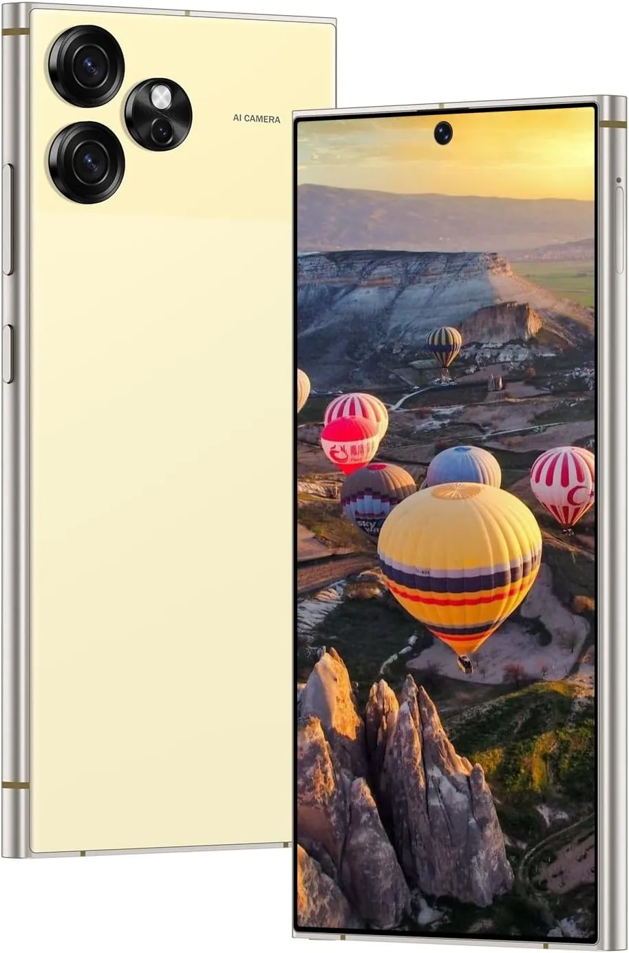 Unlocked Phones S24 Ultra Smartphone Android 13 Cell Phones 8 256GB 6.8" HD Screen Dual SIM 108MP 48MP Camera 6800 mAh and Built-in Pen (Lemon)