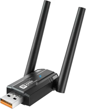 USB WiFi 6 Adapter Bluetooth 5.4, AX900M Dual Band 5/2.4Ghz,Wireless Network External Receiver for Laptop/PC/Desktopwith 5dBi Antenna Compatible with Windows 7/10/11,Black
