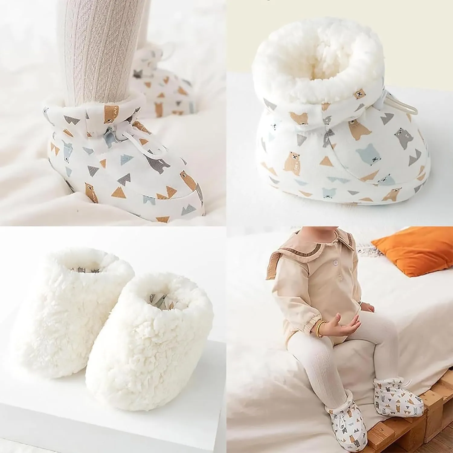Warm Furry Baby Boots 2024 New Warm Cozy Fleece Baby Booties Winter Snow Anti Slip Soft Sole Warm Baby 6 Months Shoes