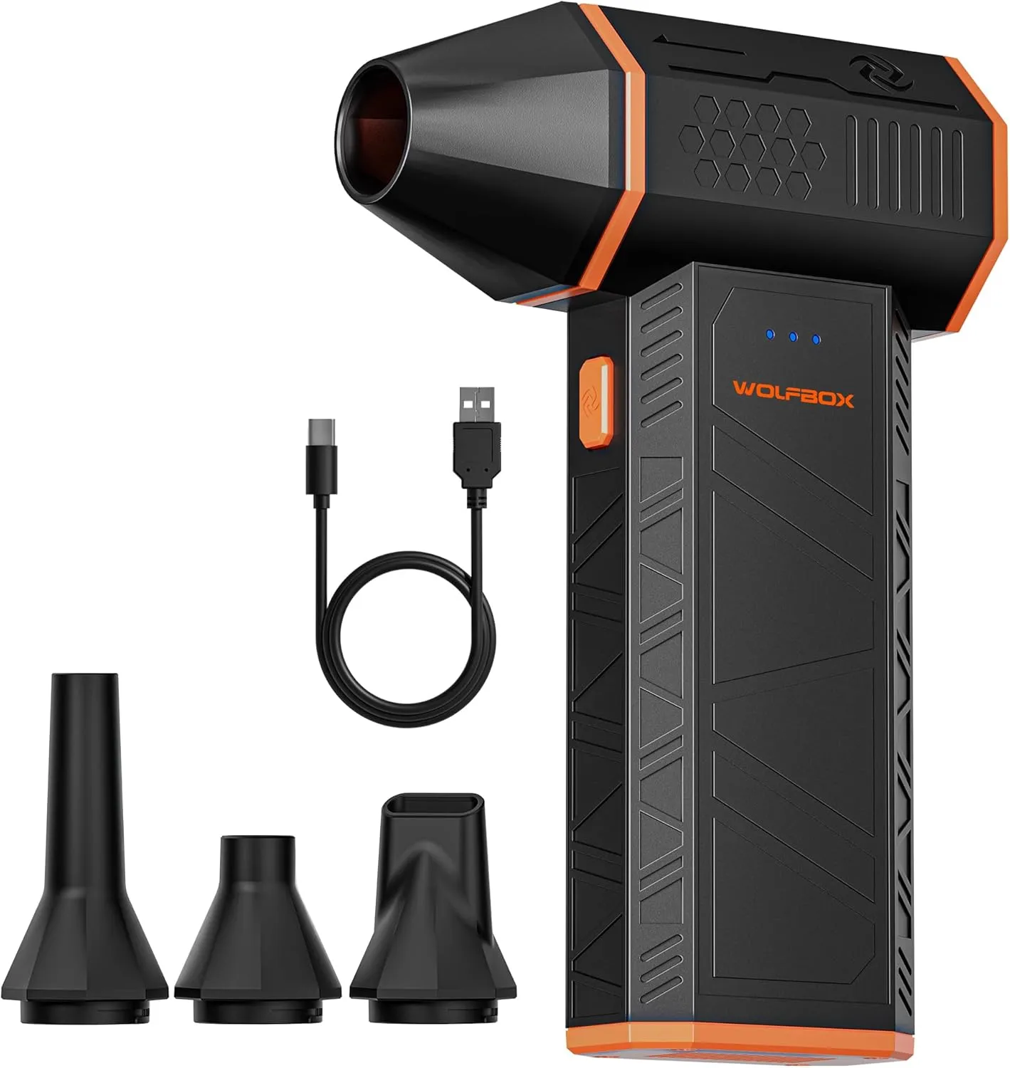 WOLFBOX MF50 Electric Air Duster-110000RPM Super Power Cordless Air Duster, 3-Gear Adjustable Mini Blower with Rechargeable Battery, Dust Blower for Computer, Keyboard, House, Outdoor and Car