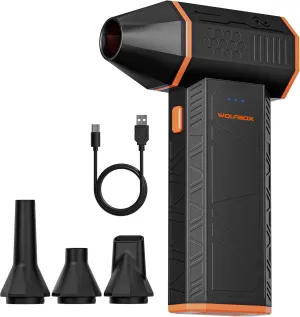 WOLFBOX MF50 Electric Air Duster-110000RPM Super Power Cordless Air Duster, 3-Gear Adjustable Mini Blower with Rechargeable Battery, Dust Blower for Computer, Keyboard, House, Outdoor and Car