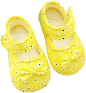WUAI Infants Shoes Baby Girls Soft Sole Toddler First Walkers Toddler Princess Bowknot Moccasinss Crib Shoes