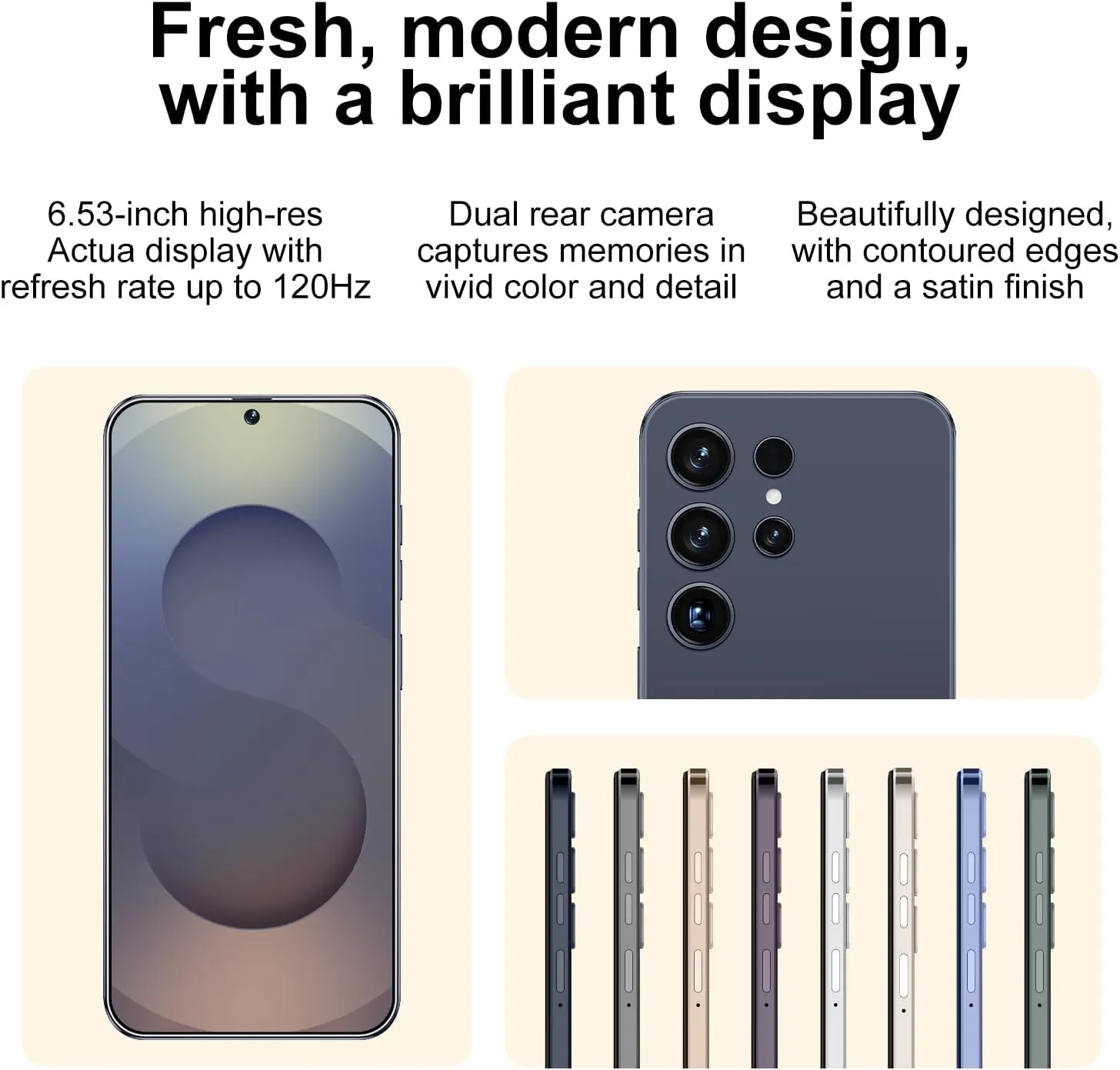X25  Unlocked Cell Phones, 6 128GB 128GB Smartphone, Unlocked Android Phone, 6.53" HD Screen, Long Battery Life 6000mAh, Face ID/US Version/Dual SIM/5G (Titanium Blue)