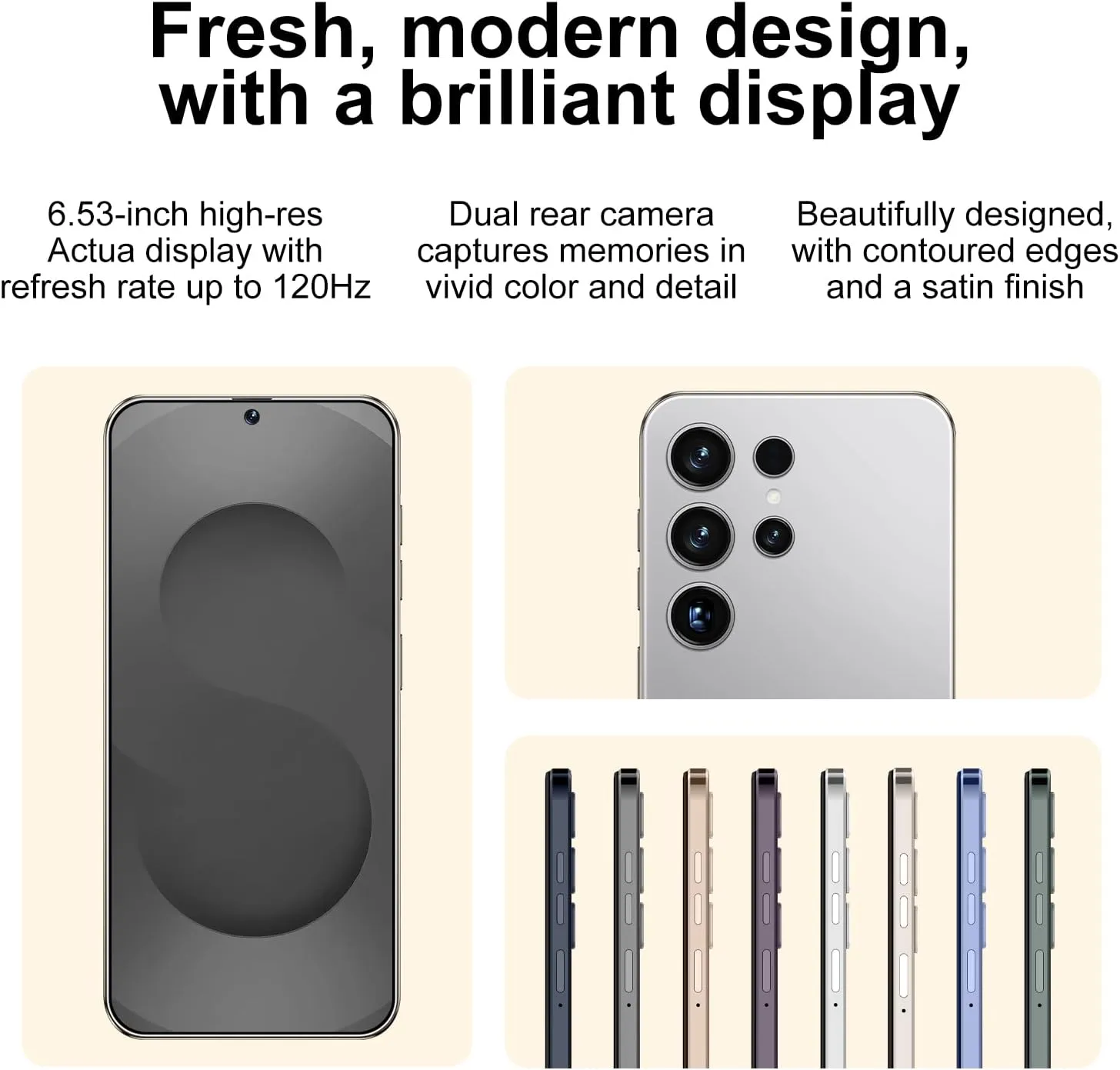 X25  Unlocked Cell Phones, 6 128GB 128GB Smartphone, Unlocked Android Phone, 6.53" HD Screen, Long Battery Life 6000mAh, Face ID/US Version/Dual SIM/5G (Titanium Gray)