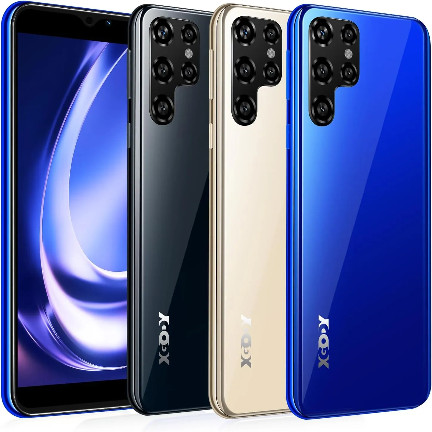 Xgody Unlocked Cell Phone X60 4G 6 Inches Waterdrop Screen Unlocked Smartphone Dual SIM Cheap Mobile Phone 2 16GB Expanded 256G 3000mAh Long-Lasting 5MP Camera T-Mobile Android Phone(Deep Blue)